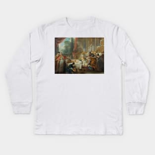 The Sentencing of Aman by Jean-Francois de Troy Kids Long Sleeve T-Shirt